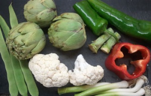 verduras en el arroz